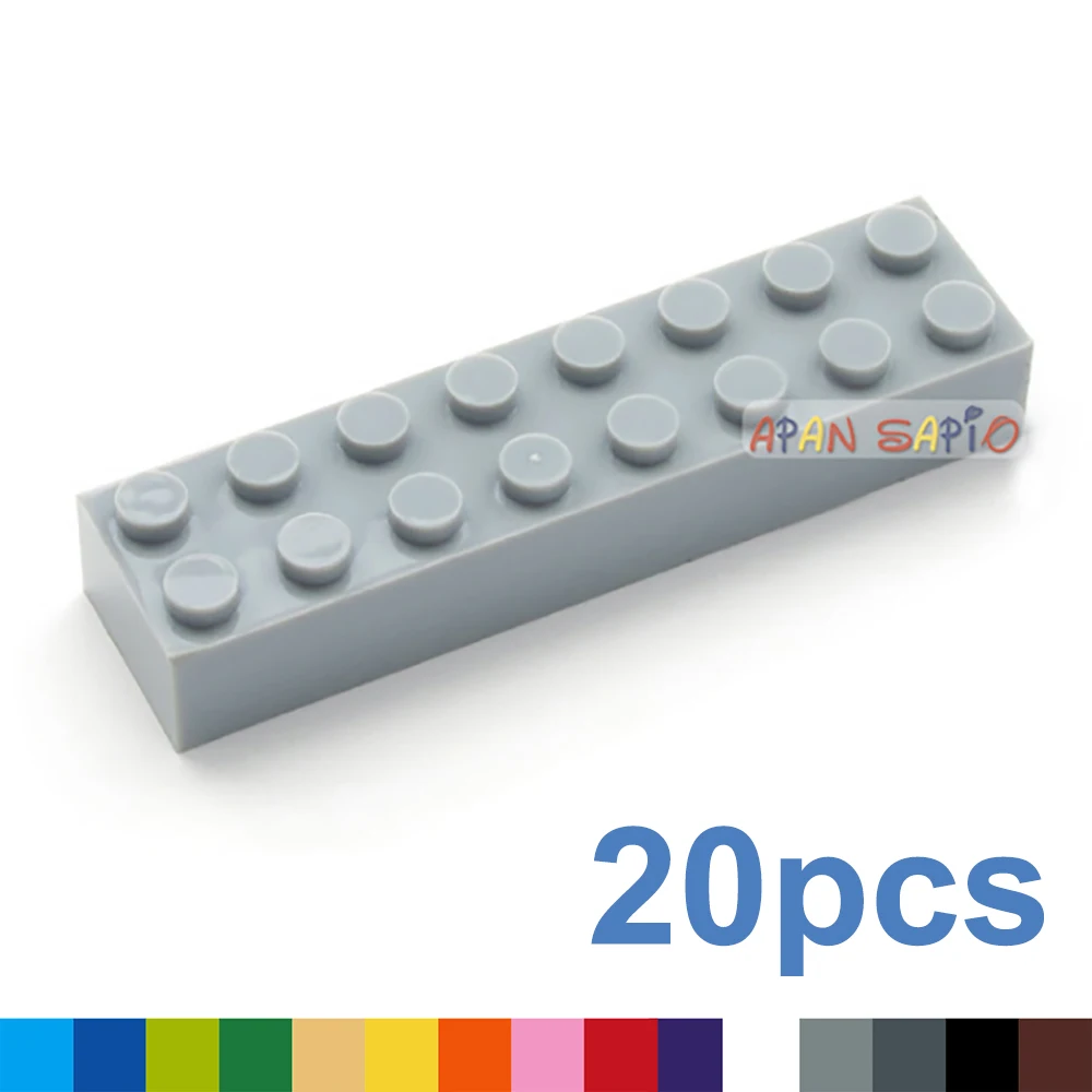 20 pezzi blocchi di costruzione fai da te spessi 2x8 punti giocattoli educativi creativi per bambini figure mattoni di plastica dimensioni compatibili con 3007