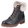Winterboots REMONTE "ELLE-Collection", Damen, Gr. 45, schwarz (schwarz, kombiniert), Leder, Textil, casual, Schuhe, mit Kontrastnaht