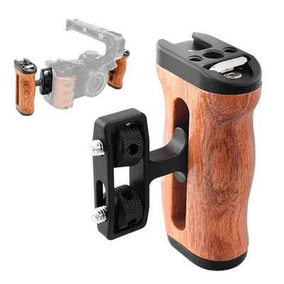 Universal Kamera Käfig Links/Rechts Seite Griff Für Sony Für Canon Kamera Käfig Holzgriff Grip Kalten Schuh für mic Video Licht
