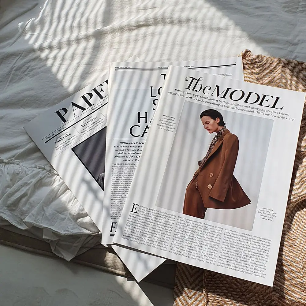 Mode Zeitung Foto Requisiten Modell englische Zeitung Retro-Poster für Fotografie Hintergrund Set Dekoration Magazin Stil Image