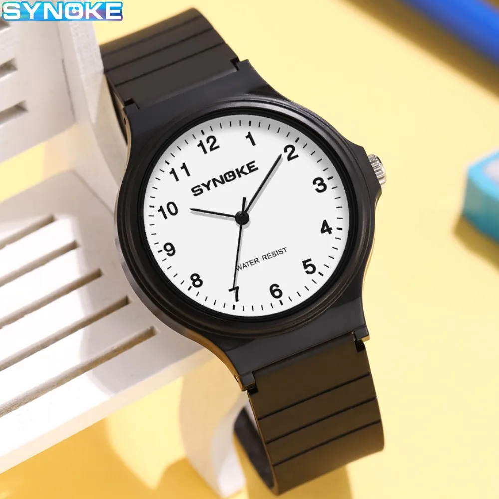 SYNOKE Paaruhren Student Minimalistische Mode Quarzuhr Jungen und Mädchen Wasserdichte Sportuhr Große Digitalanzeige Image