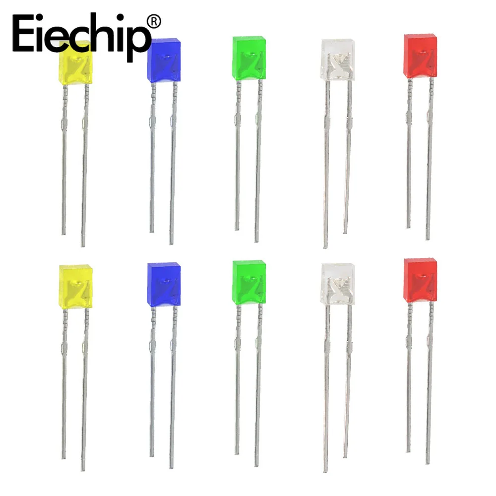50 Stück LED-Dioden-Kit 2*3*4mm rot/gelb/blau/grün/weiß LED-Dioden leuchten 2x3x4mm DIY-Elektronik-Kit Image