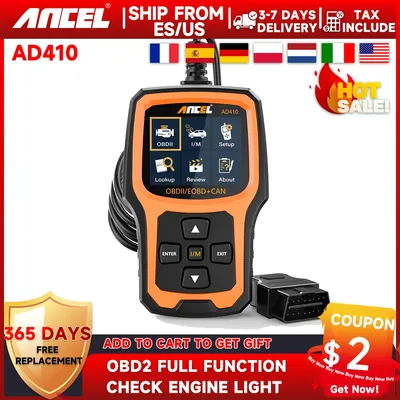 Ancel AD410 OBD2-Scanner, Codeleser, Auto-Diagnose-Scan-Tool, Überprüfen Sie den Motorfehler-Lichtemissionsanalysator, ODB OBD 2-Scan-Tool