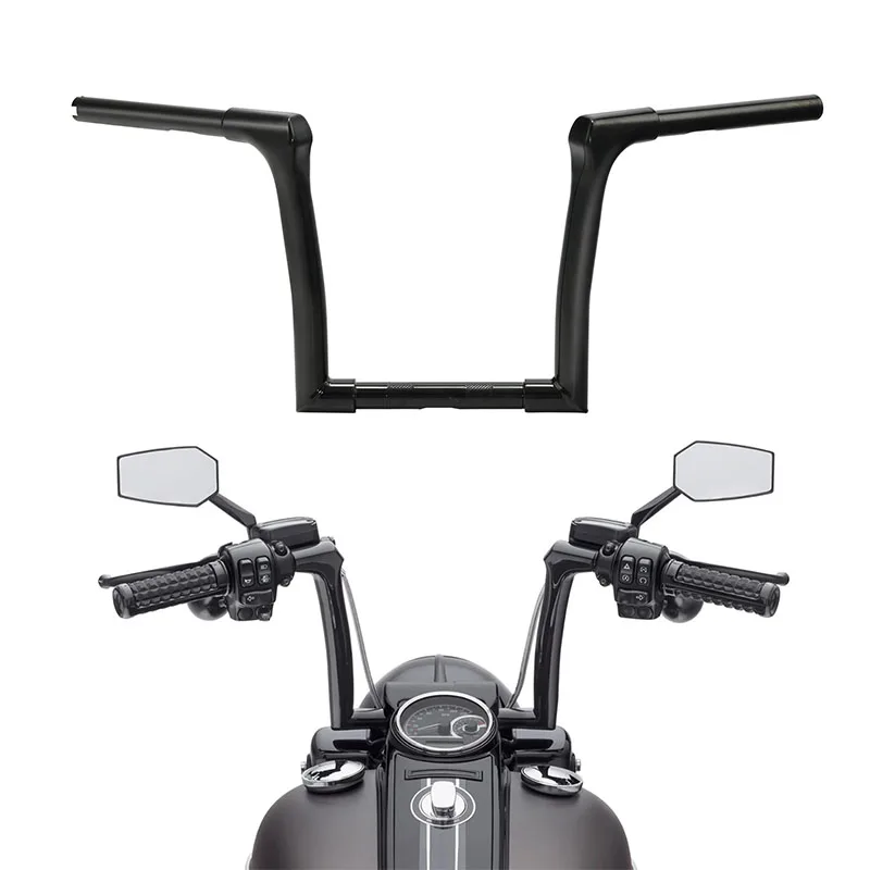 10 "14" Rise Ape Hanger Lenker 1.25 "Stangen passend für Harley Street Bob Sport Glide Heritage Softail Slim Fatboy Deluxe 2014-2018 Image