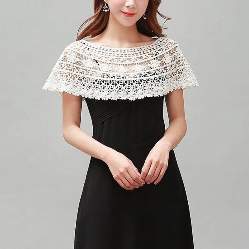 Frauen stricken aushöhlen Schal Wrap Hochzeit Braut Abendkleid Spitze Schal Hochzeit Sonnenblume Spitze Schal Achsel zucken Cape Poncho Image