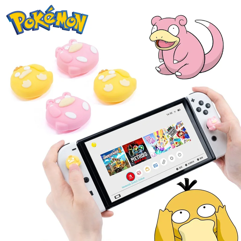Pokemon Psyduck Slowpoke Soft Thumb Grip Caps Switch Lite Joystick Cap für Nintendo Switch NS OLED Thumb Stick Grips Zubehör Image