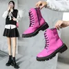 2024 frauen Bunte Mode Stiefeletten Gothic Plattform Punk Winter Schwarz High Heels Sexy Damen Schuhe Kampf Stiefel für Frauen