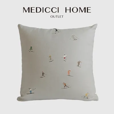 Medicci Home Wurfkissenbezug im Hippie-Stil, Skischfeld-Muster, Neuheit, quadratische Kissenbezüge Image