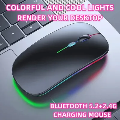 Wireless Mouse Gaming Mouse Hintergrund beleuchtung USB-kompatible RGB wiederauf ladbare Mäuse Silent Backlit Ergonomische Gaming-Maus für Laptop-PC