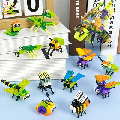 Huiqibao 12 in1 Moc Insekten Modell Bausteine fliegen Biene Stadt Bau Ziegel Set Kinder Puzzle montieren Spielzeug für Kinder Image