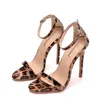 Sexy Klassiker Frauen Sandalen Mode Stil Rot Blau Leopard Thin High Heel Sandalen Gladiator Stilettos Frauen Schuhe Sommer H0008