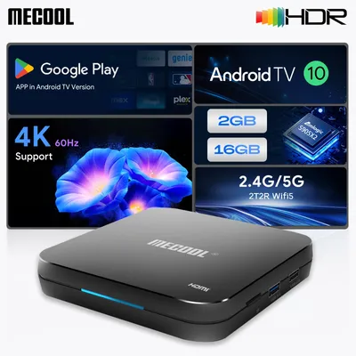 MECOOL Android TV Box KM9 Pro mit Google-zertifizierter Google-Sprachsteuerung 4K-Video 2+16G 2,4G/5G WIFI 100M Internet Media Player