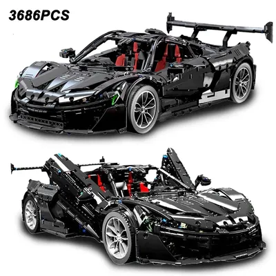 3686 Stück technische antike schwarze mclarens p1 Hyper car Bausteine Sportwagen Bau Ziegel Fahrzeug Image