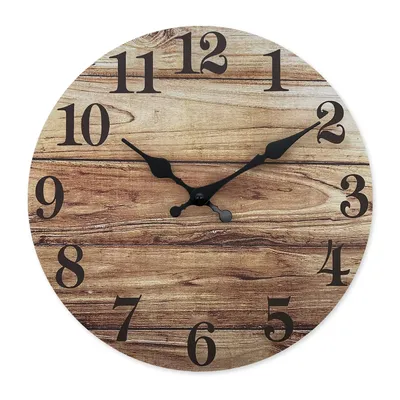 Retro Old Wooden Board Pattern Wooden Wall Clock Living Room Bedroom Kitchen Home Decoration Wall Clock Silent Quartz Clock Holiday Gift 10 Inches 12 Inches 14 Inches 16inch (Without Batteries)