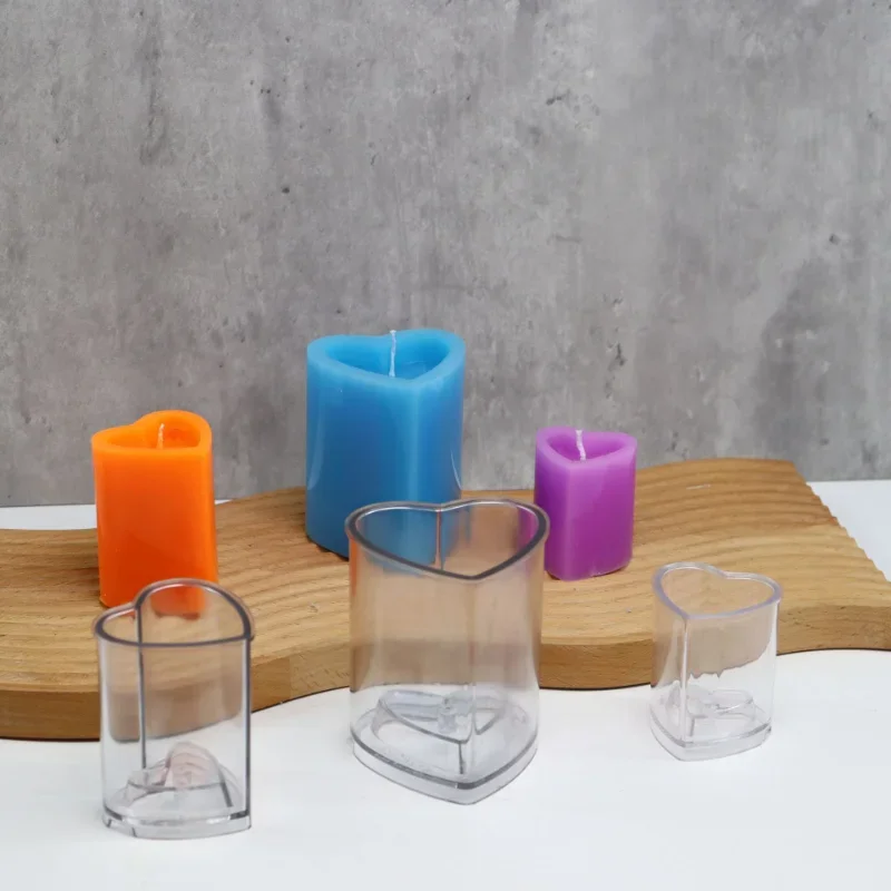 3D herzförmige Liebeskerze Kunststoffform DIY handgemachte Duftkerze machen Form Kit Hochzeit oder Valentinstag Geschenk machen Werkzeug Image