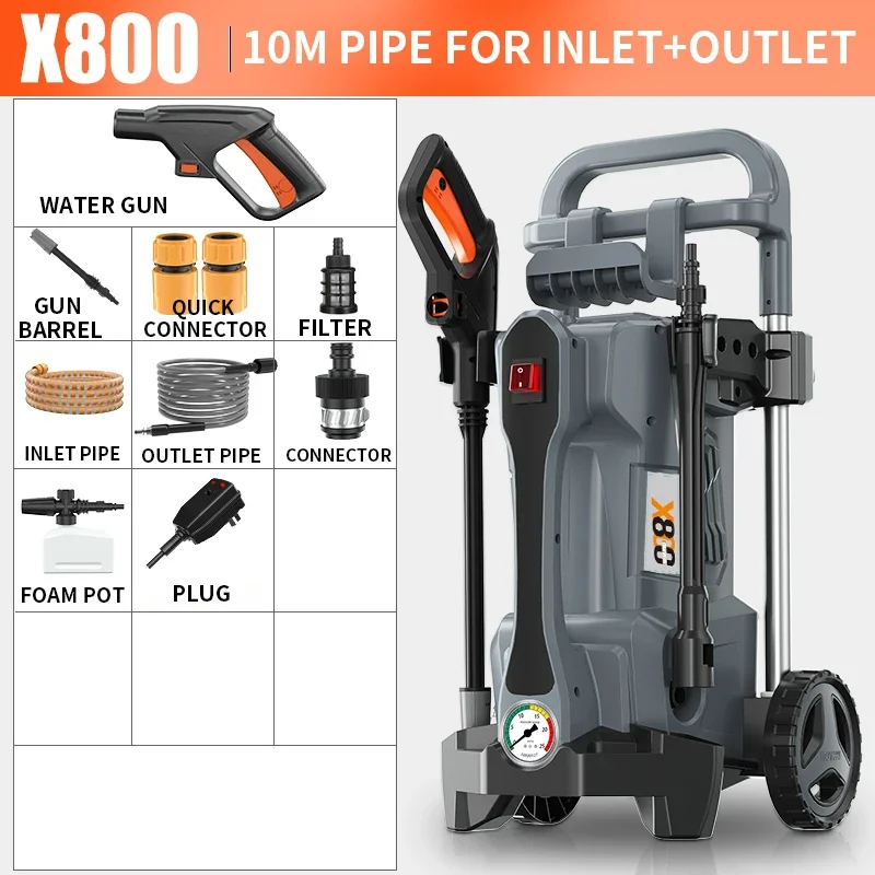 180bar Druck reiniger mit Induktion motor elektrische tragbare Auto waschmaschine mobile Auto waschanlage Wasser pistole für den Heimgebrauch