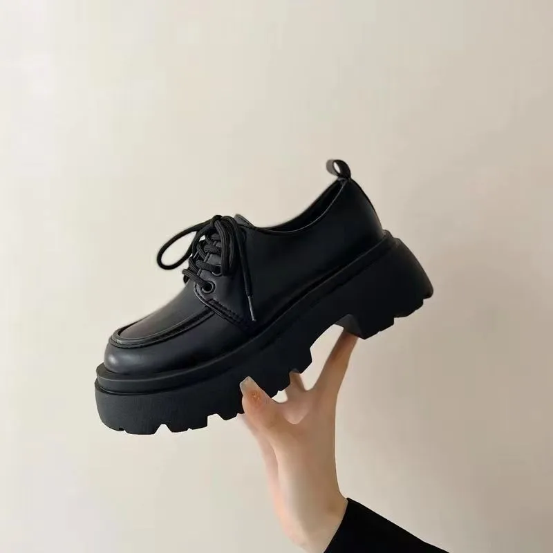 Original Japanische Nette Studenten Muffin Dicken Boden Kleine Leder Schuhe Weibliche Gepolsterte Neue Schwarz Süße Kühle Mary Jane Weiblichen Schuh