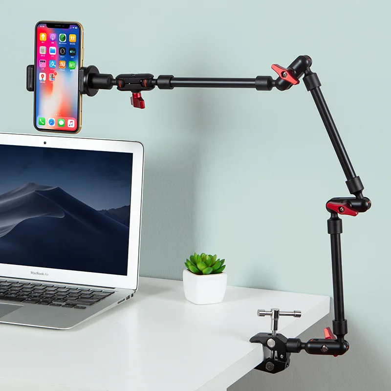 Smartphone-Halterung, Kamera, Halterung, Kamera, Gopro-Clip, Wandmontage, Tablet-Kamera, Studio-Tablet-Computer-Halterung, 32-Zoll-Magic-Arm b Image