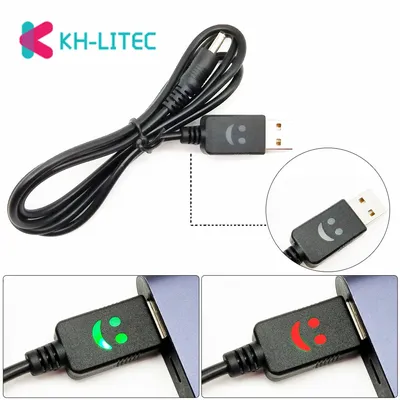 KHLITEC Portable 1m 3ft Smiling Face 4.2V Headlamp USB Charger Cord Headlight USB Wall Charging Cable Smile Face Flashlight Line