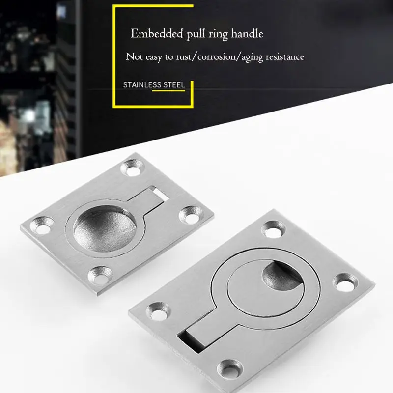 Versteckter Griff aus Edelstahl 304, Zugring, Bootsdeckabdeckung, Luke, Schrank, Schublade, Hebe-Zugring, Türgriffe, Zubehör Image