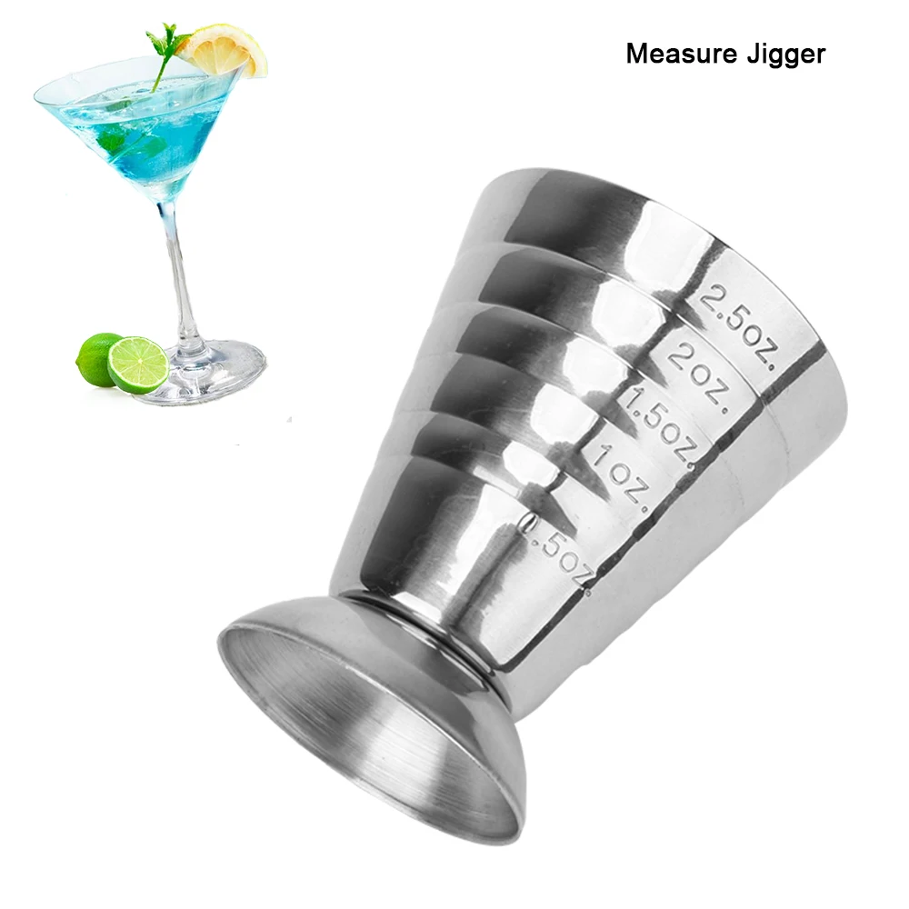 Bar Cocktail Shaker Jigger Edelstahl Messbecher Cocktail Werkzeuge Gadgets 75ml