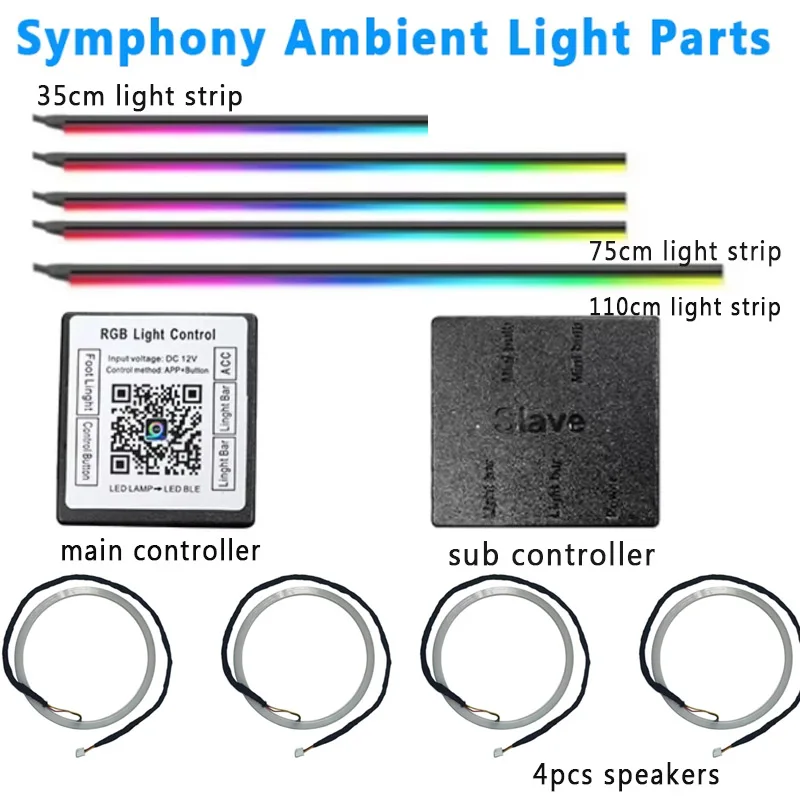 18/22 IN 1 Atmosphäre Lampe Teile Symphony 213 Farbe 35 cm 75 CM 110 CM Acryl Licht Streifen haupt Controller Sub Controller Lautsprecher Image