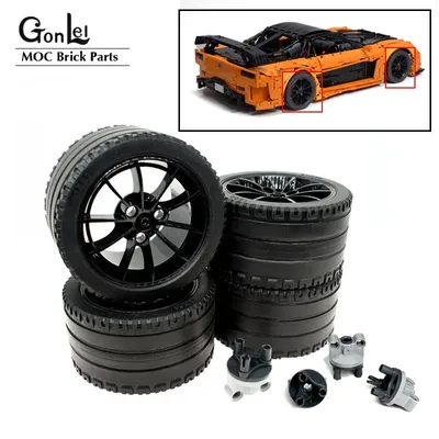 4 teile/los technische gerade Lauffläche 23800 Rad 23799 schwarzer Reifen Zr Racing große Auto Moc