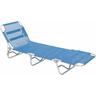 Lettino spiaggia senza parasole 'sabaudia' cm 188 x 58 x h 27 - telo blu