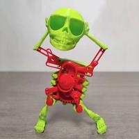 1 Stück DIY-Montage 3D-Druck Tanzender Totenkopf Tanzender Totenkopf Lustiges Spielzeug Halloween-Geschenk Sammlerstück Kreatives Spielzeug