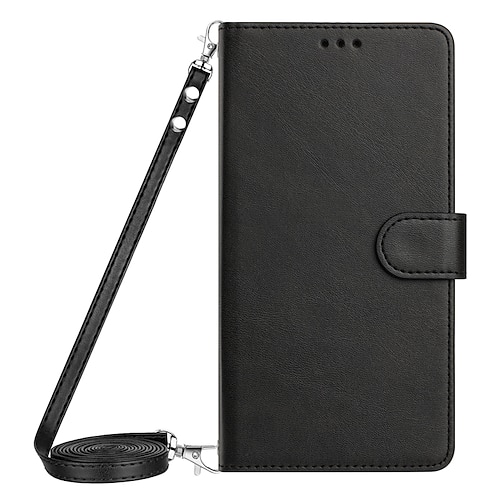 Handy Hülle Handyhüllen Für Samsung Galaxy S25 S24 S23 S23 FE S22 S21 Ultra Plus A55 5G A35 5G A25 A15 Brieftaschenhülle Mit Ständer Magnetisch mit Trageriemen Retro TPU PU-Leder Image