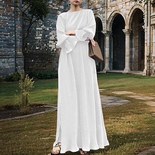 Elegant Kleid Einfarbig Kostüm Damen Halloween Karneval Party / Abend Erwachsene Kleid Image