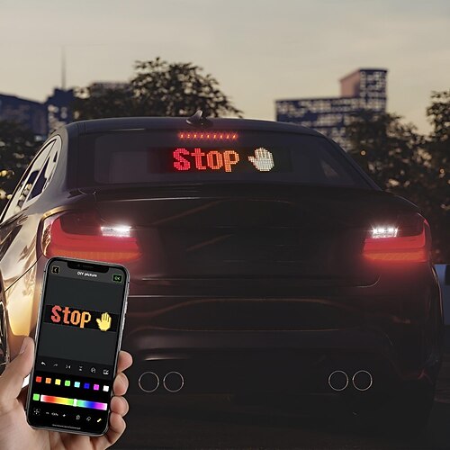 flexibles LED-Display fürs Auto, App, Bluetooth, Werbebildschirm fürs Auto, vollfarbiger Smart-Car-Aufkleber, wasserdichtes IP65-Softscreen-Display Image