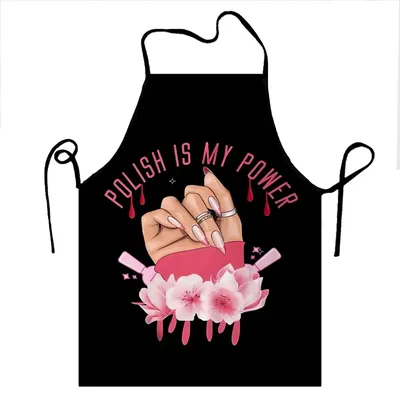 Custom Bib Nail Polish Is My Power Apron for Men Women Adult Chef Cooking Kitchen Nail Polish