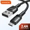 Toocki 2.4A Micro USB Cable Fast Quick Charger USB Cable For Xiaomi Redmi Huawei Realme USB to Micro