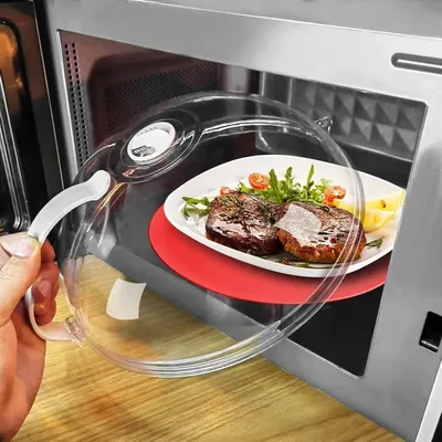 Clear Microwave Cover & Anti-Splash Cover- Mat As Bowl Holders, Cover for Plate Food Splatter Guard,