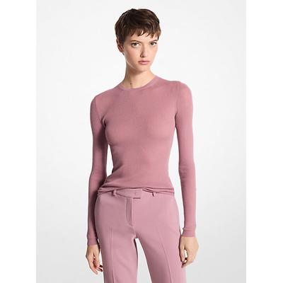 Michael Kors Hutton Featherweight Cashmere Sweater Purple XS