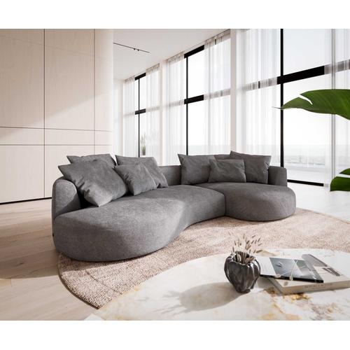 DELIFE Sofa Edina 330x170 cm Mikrofaser Grau, Big Sofas