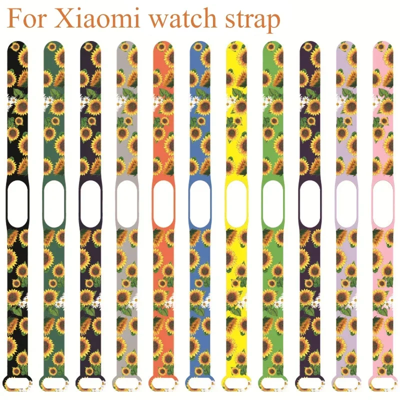 Sunflower Flower Series Armband von Mi Band 6 Armband für Miband 5 Band 3 Smart Watch Mi Band 4 Silikonarmband Armband Image