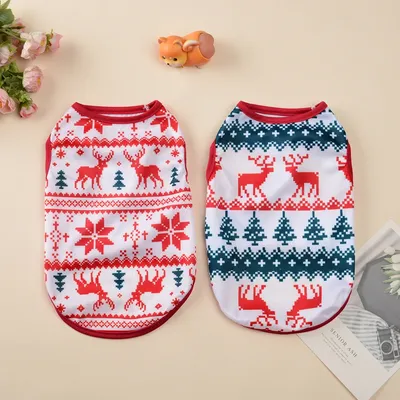 Weihnachten Haustier Hund Kleidung für kleine mittelgroße Hunde Katze atmungsaktiv Welpe Weihnachten Image