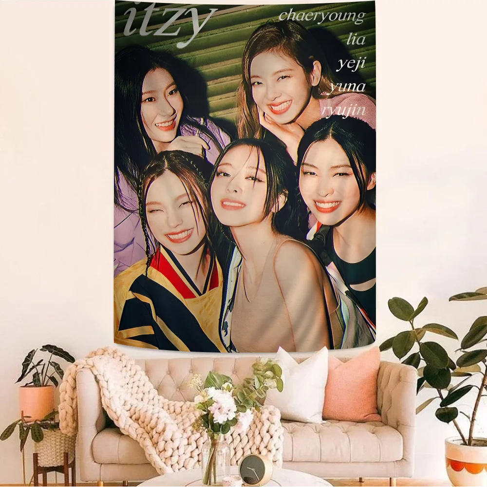 Kpop Gruppe Itzy hängen böhmischen Wandteppich indischen Buddha Wand dekoration Hexerei Bohemian Hippie billige Hippie Wandbehang