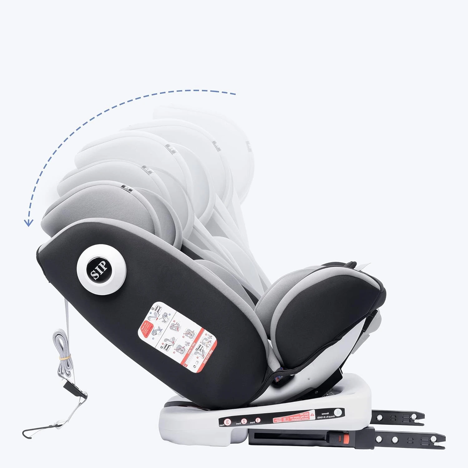 Ap02 Kindersitz Kindersitz 360 ° drehbar mit Isofix, Gruppe 0 1/2/3 (9-36 kg/0-12 Jahre), 5-Punkt-Sicherheitsgurt, Kindersitz Image