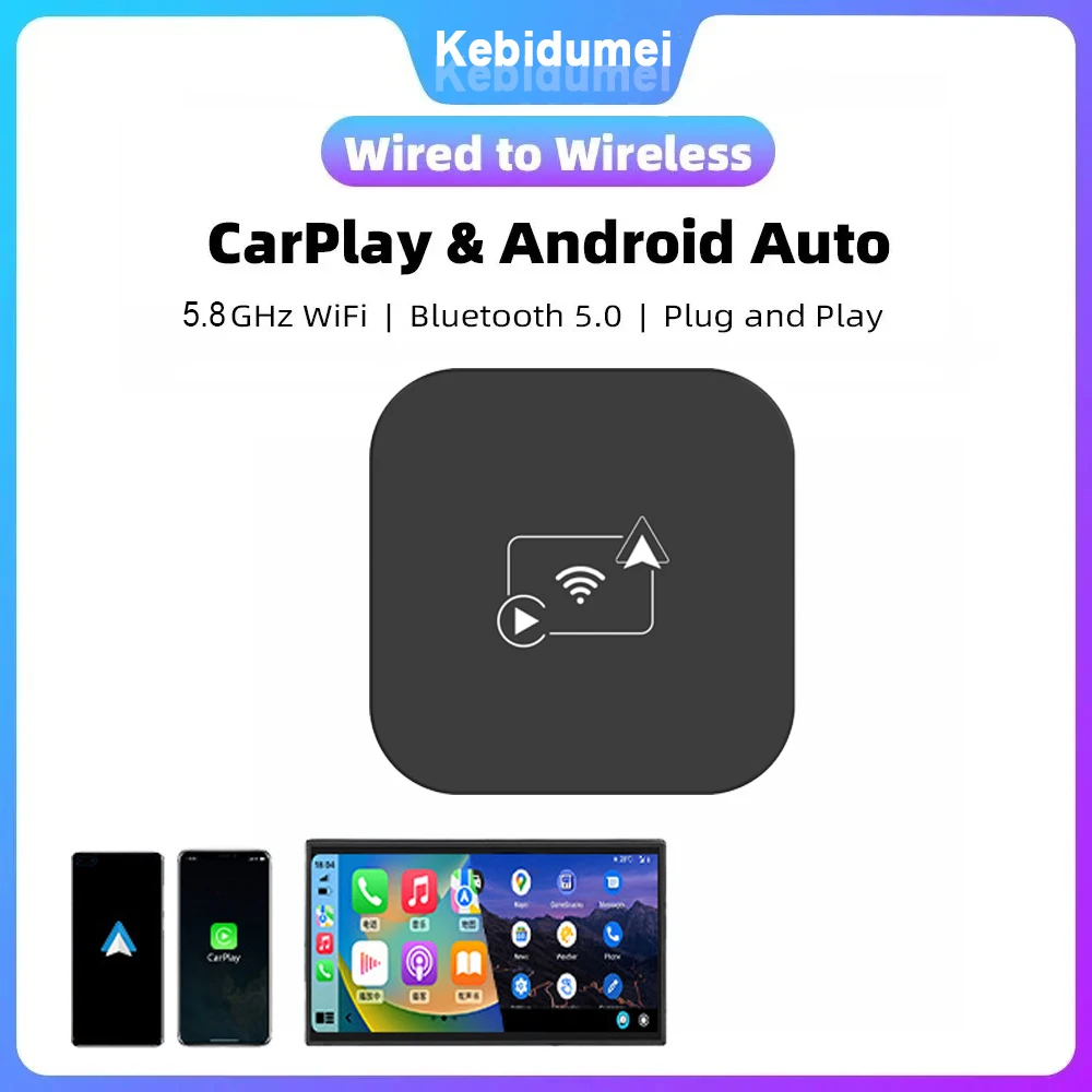 1 in 2 Carplay Smart Ai Box Wireless Android Auto Adapter für Toyota Mazda Nissan Camry Suzuki Subaru Citroen Audi Mercedes Kia Image