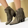 Kurze Stiefel Frauen Herbst Slip auf Damenschuhe High Heels plus Größe 43 44 45 46 47