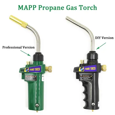 Braze Welding Torch MAPP Propane Gas Torch Piezo Trigger Ignition CGA600 Copper Aluminum Heating Solder Burner