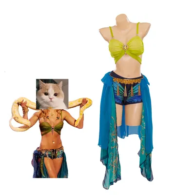 Dreamcosplay Britney Cosplay Spears Slave 4 U Costume Britney VMA Sexy Slave Costume Women Stage Performance Dress Halloween
