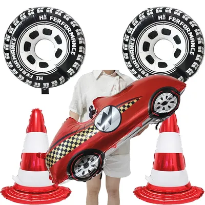 Traffic Cone Balloon Race Car Party Supplies Wheel Balloons Car Balloons Car Themed Birthday Party