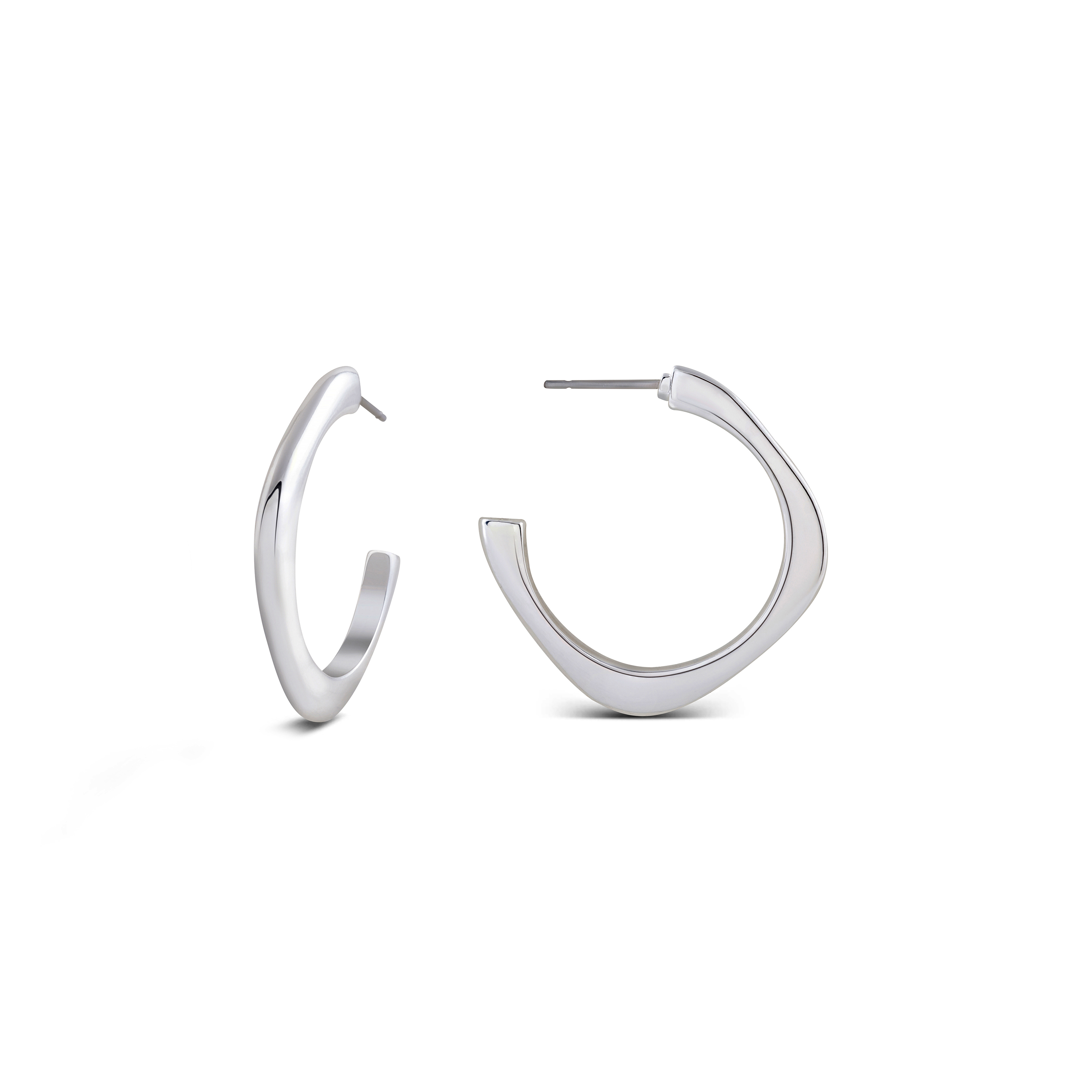 Luxenter evly rhodinierter Creolenohrring Image