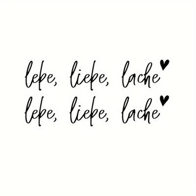 TEMU 2-pack Vinyl Decal Stickers With German Phrase 'lebe, Liebe, Lache' - Inspirational Quote For Wall, Mirror, Laptop, And Car