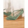 Per donna Tacchi Retrò Mary Jane Matrimonio Feste tacchi da sposa Con diamantini Fibbia Nastro A stiletto Punta tonda Elegante Vintage Raso Mocassino Avorio Arancione Verde