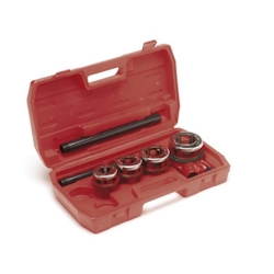 Toolland Gewindeschneidsatz, 5-teilig, von ½ bis 1¼, einstellbares Gewindekissen für Rohr, Doppelratsche, Zentrierführung, im Koffer Image